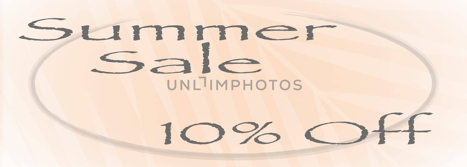 Banner for summer sale with a peach color background.