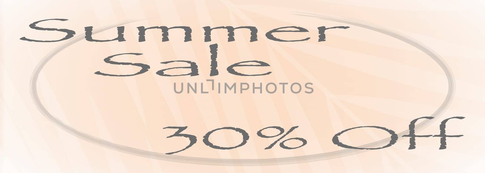 Banner for summer sale with a peach color background.