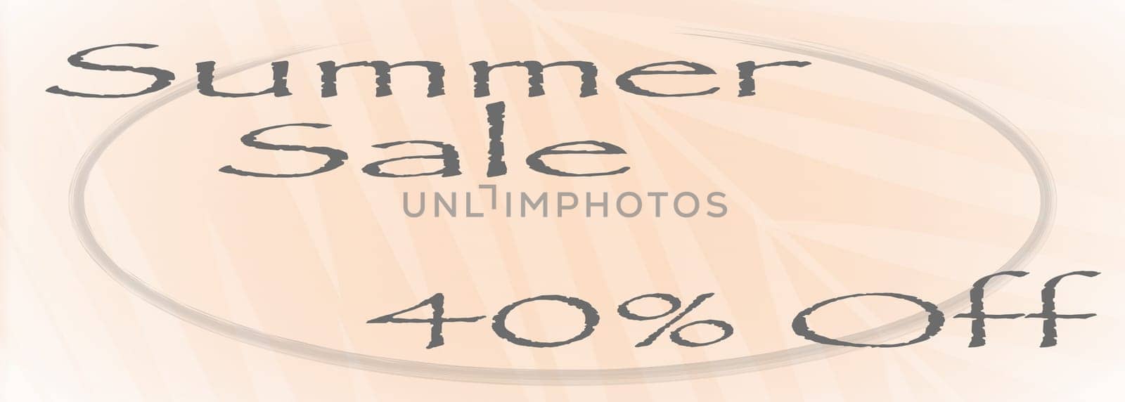 Banner for summer sale with a peach color background.