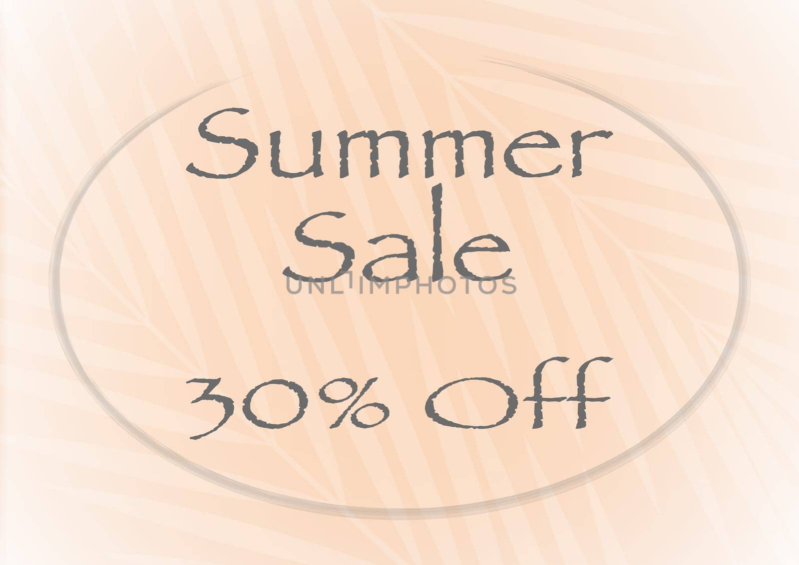 Banner for summer sale with a peach color background.