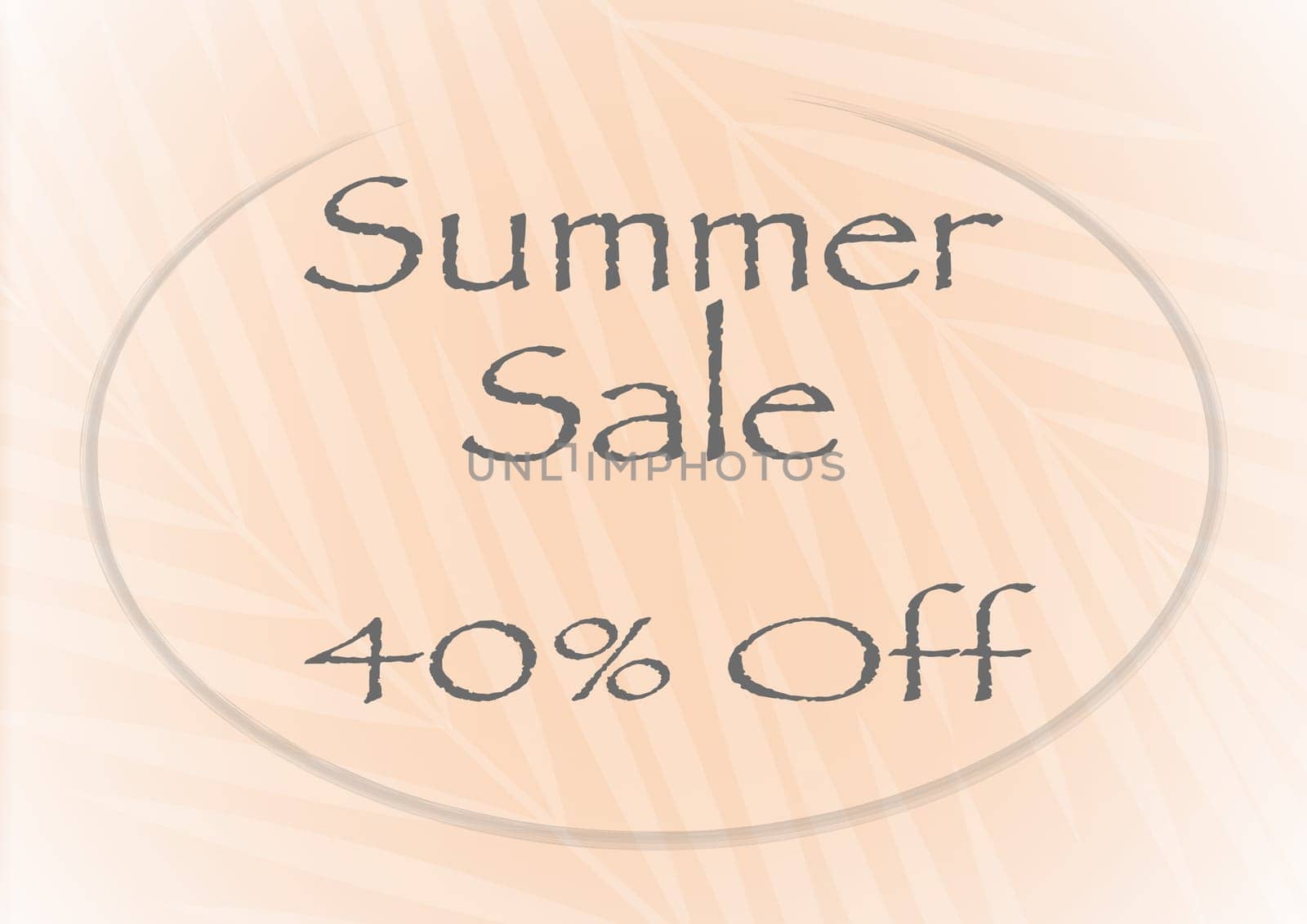 Banner for summer sale with a peach color background.