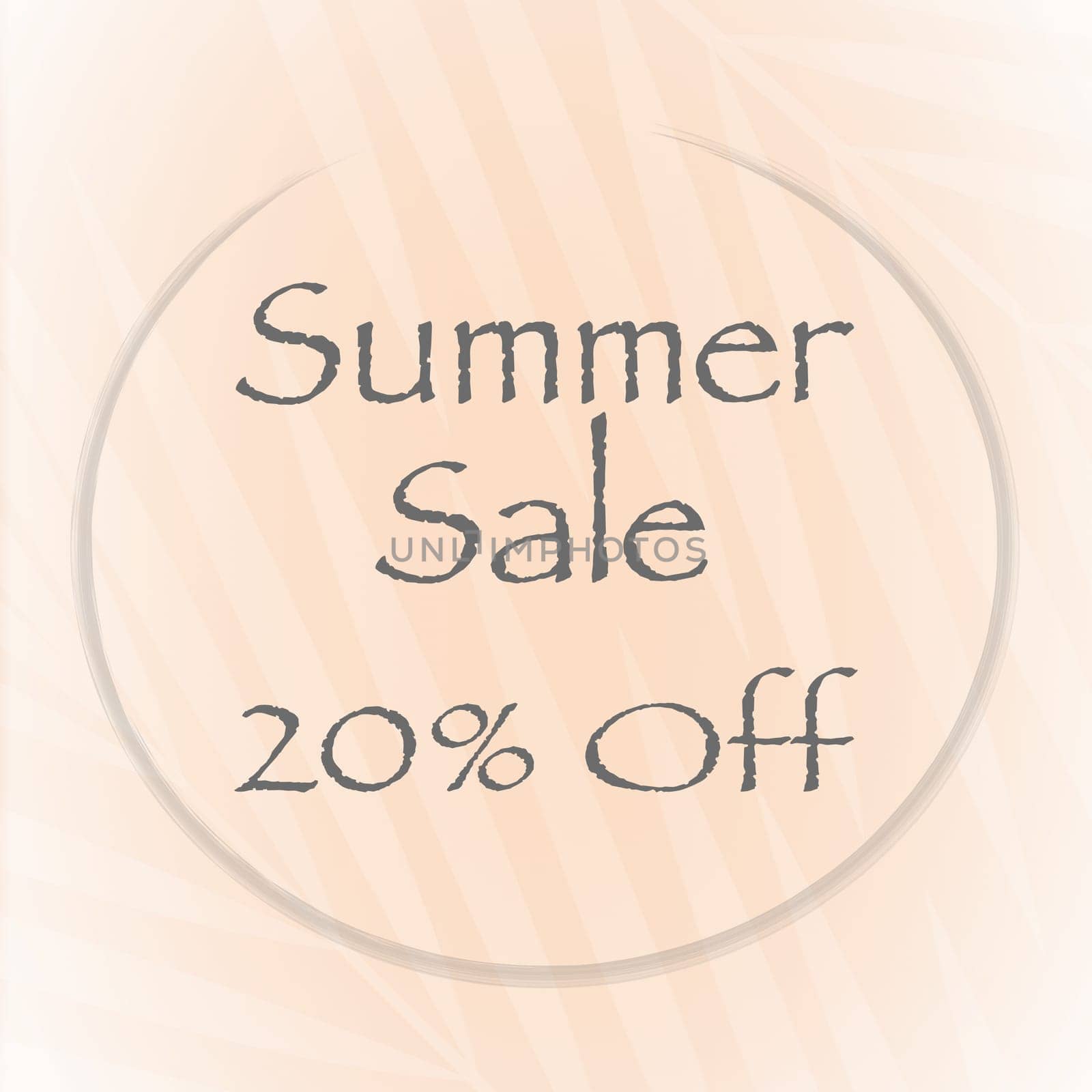 Banner for summer sale with a peach color background.