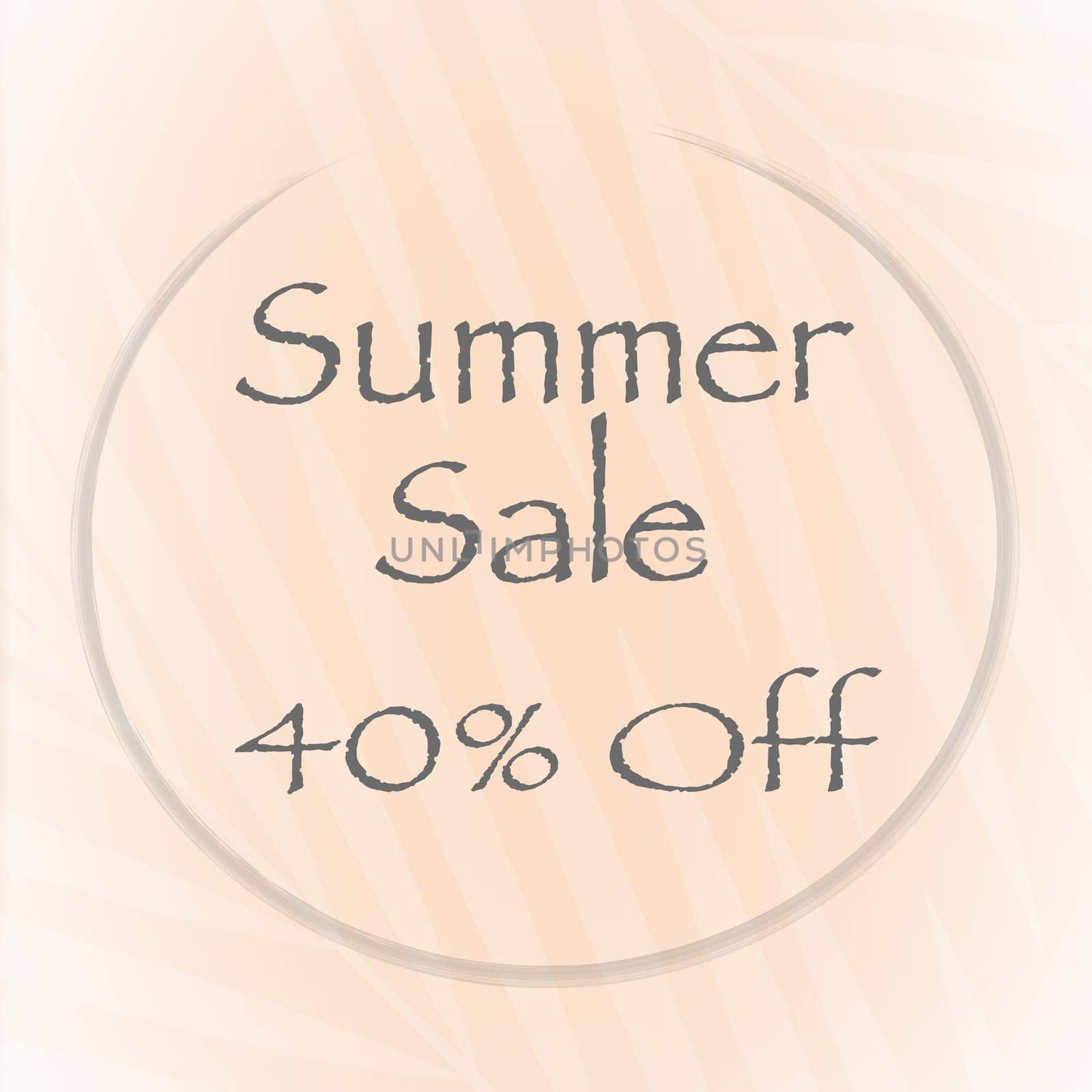 Banner for summer sale with a peach color background.