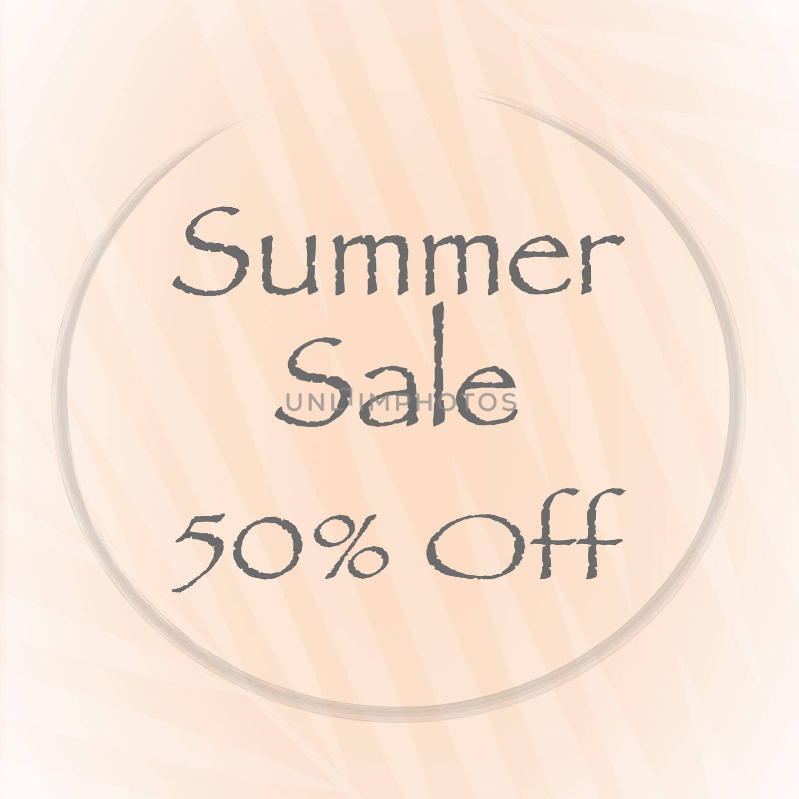 Banner for summer sale with a peach color background.