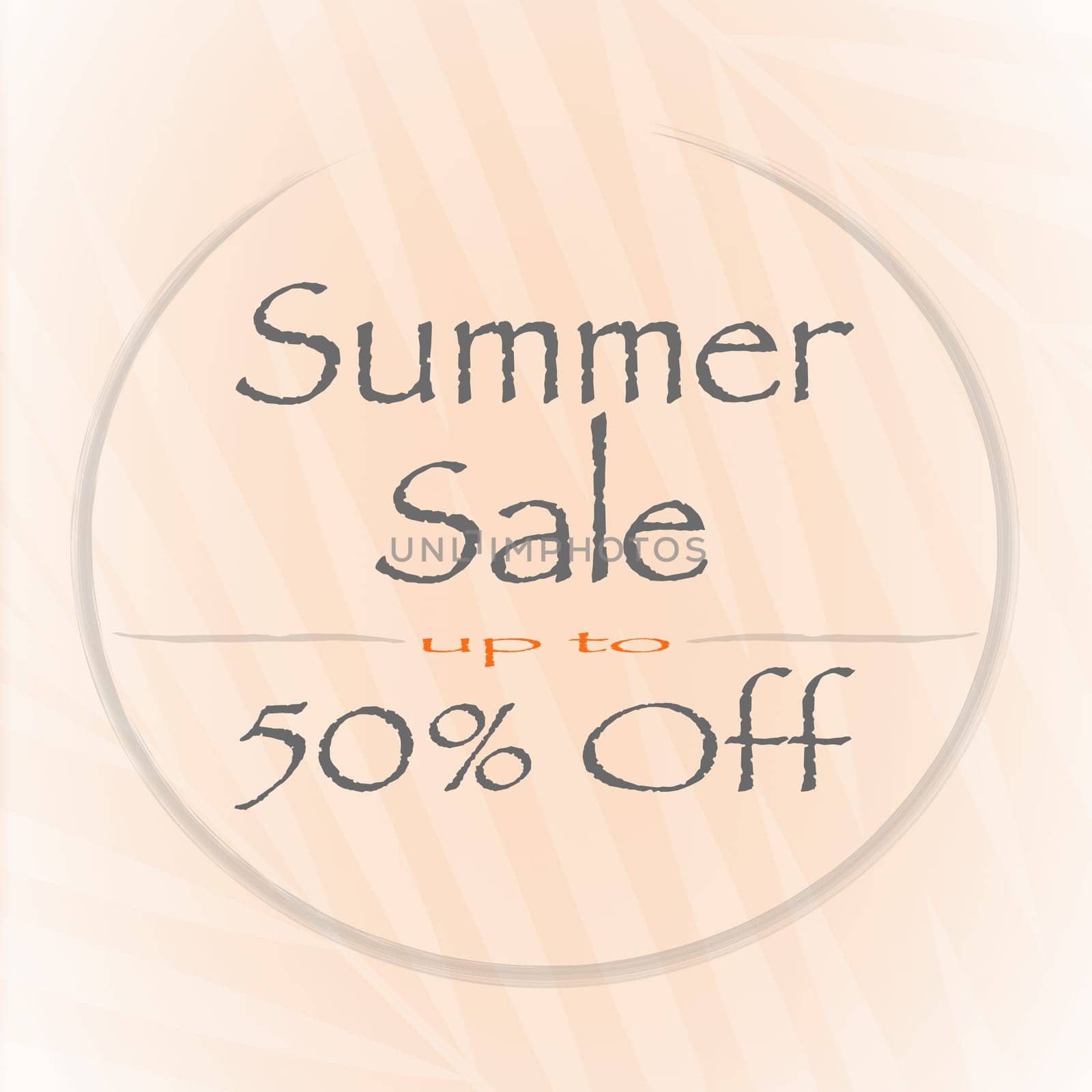 Banner for summer sale with a peach color background.