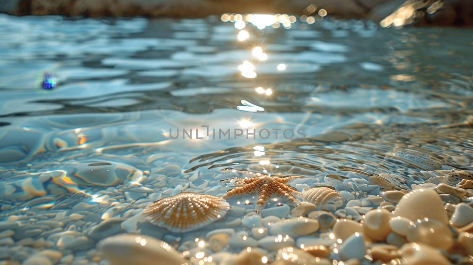 Tropical blue ocean with coral reef.