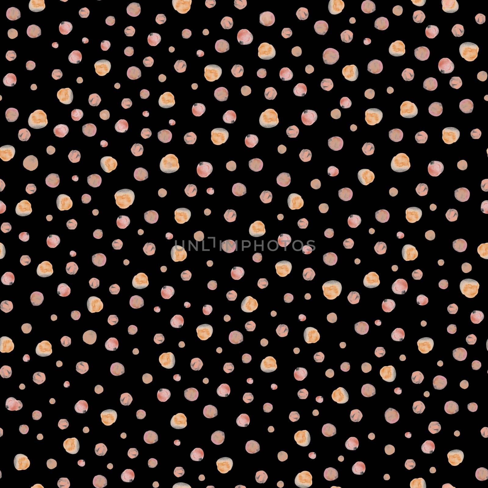 Seamless watercolor abstract pattern with beige circles for textile and surface design by MarinaVoyush