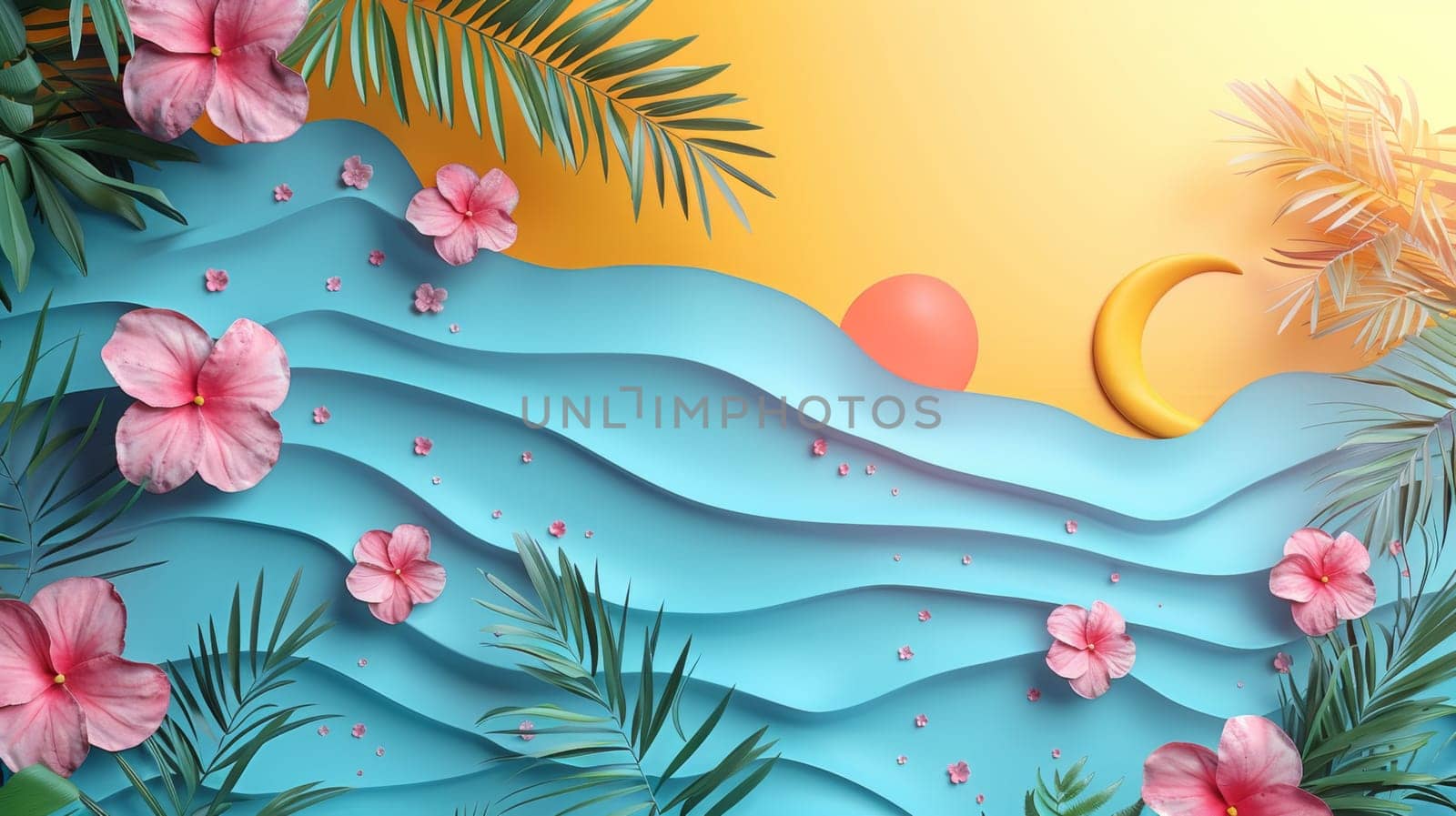 Summer colorful background. The concept of summer holidays. illustration by Lobachad