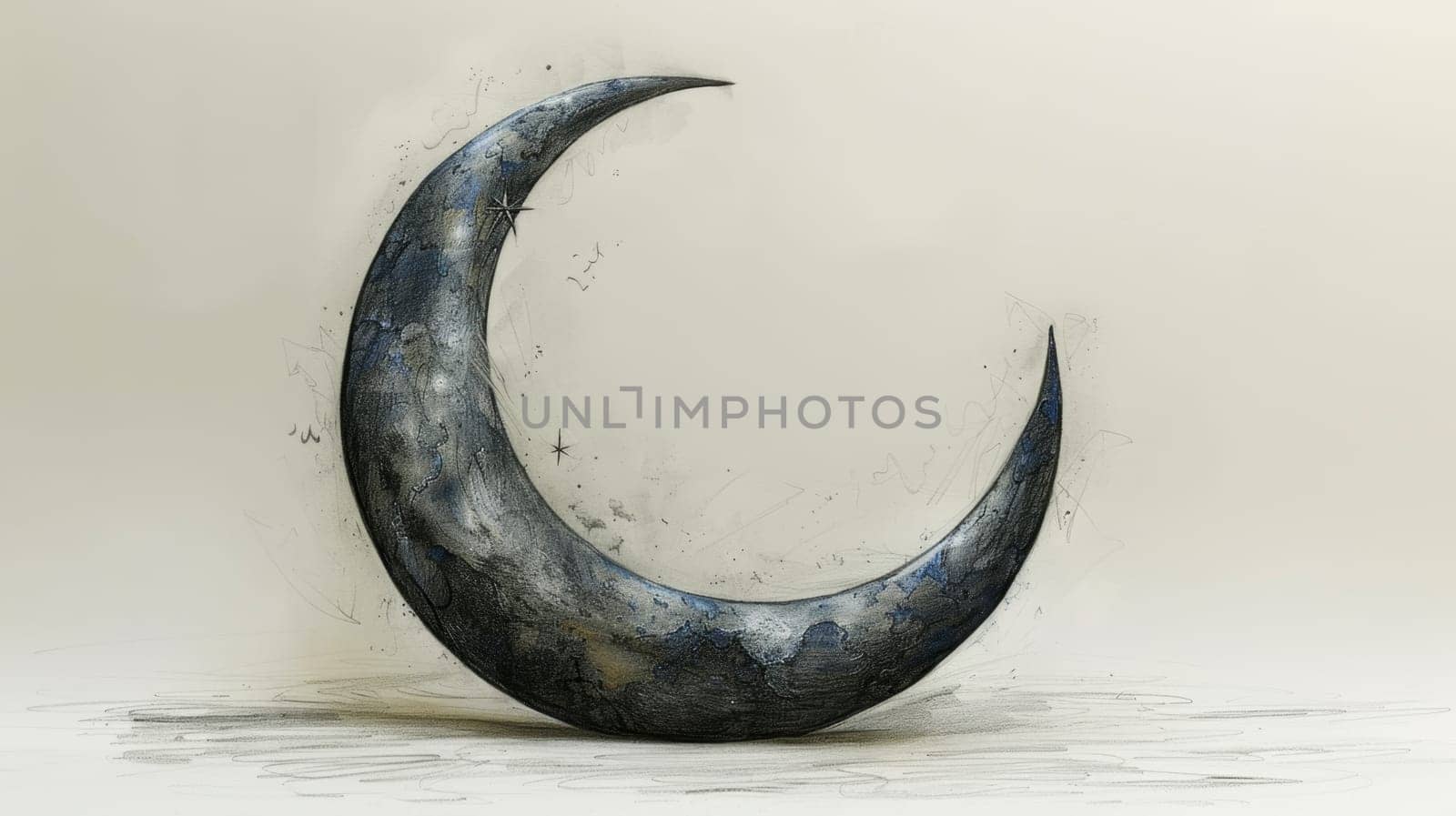 The symbol of the holy holiday of Eid al-Adha. A crescent moon and a star. The halal symbol.