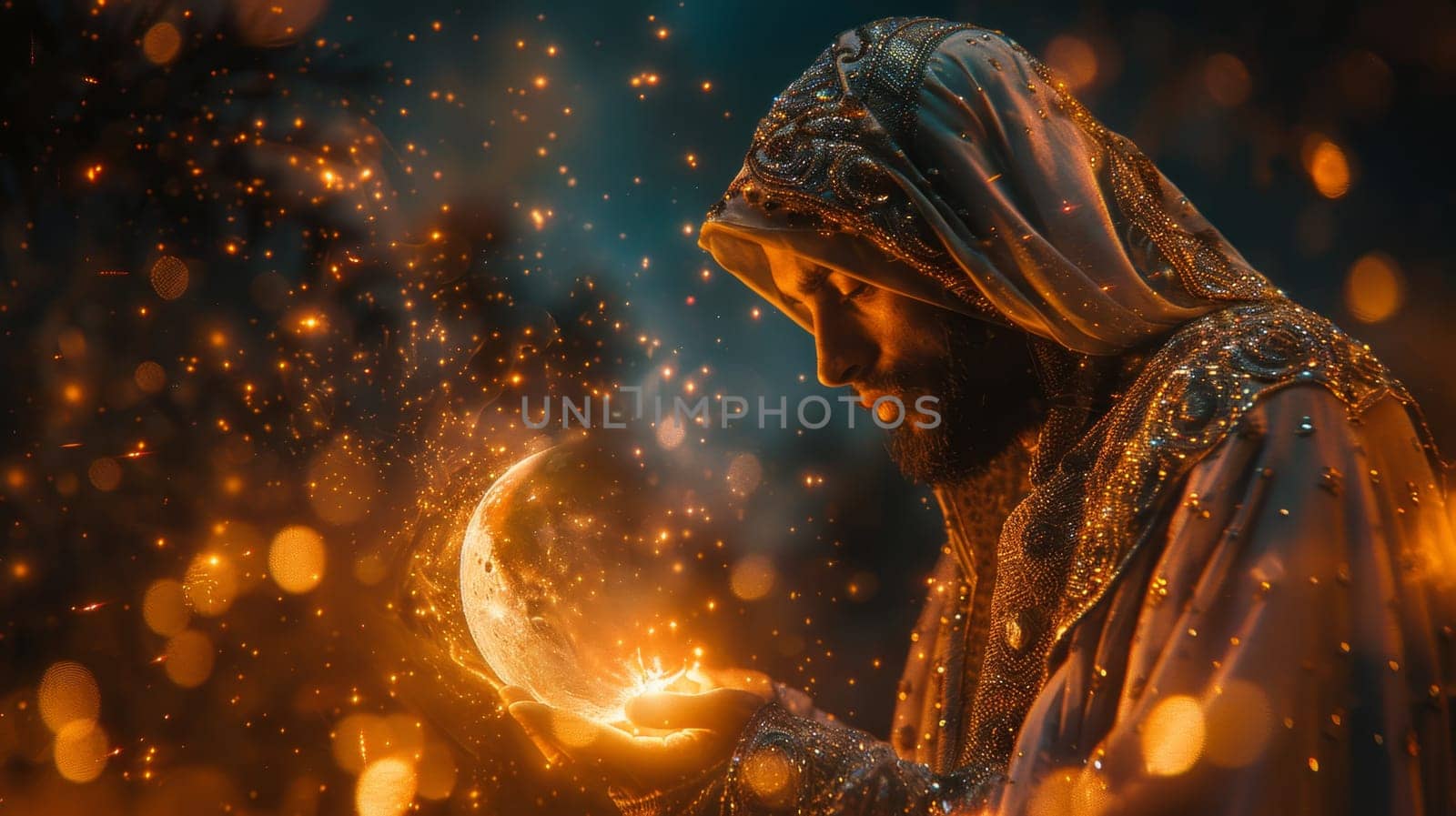 A Muslim man on the Eid al-Adha holiday. Portrait of a man.