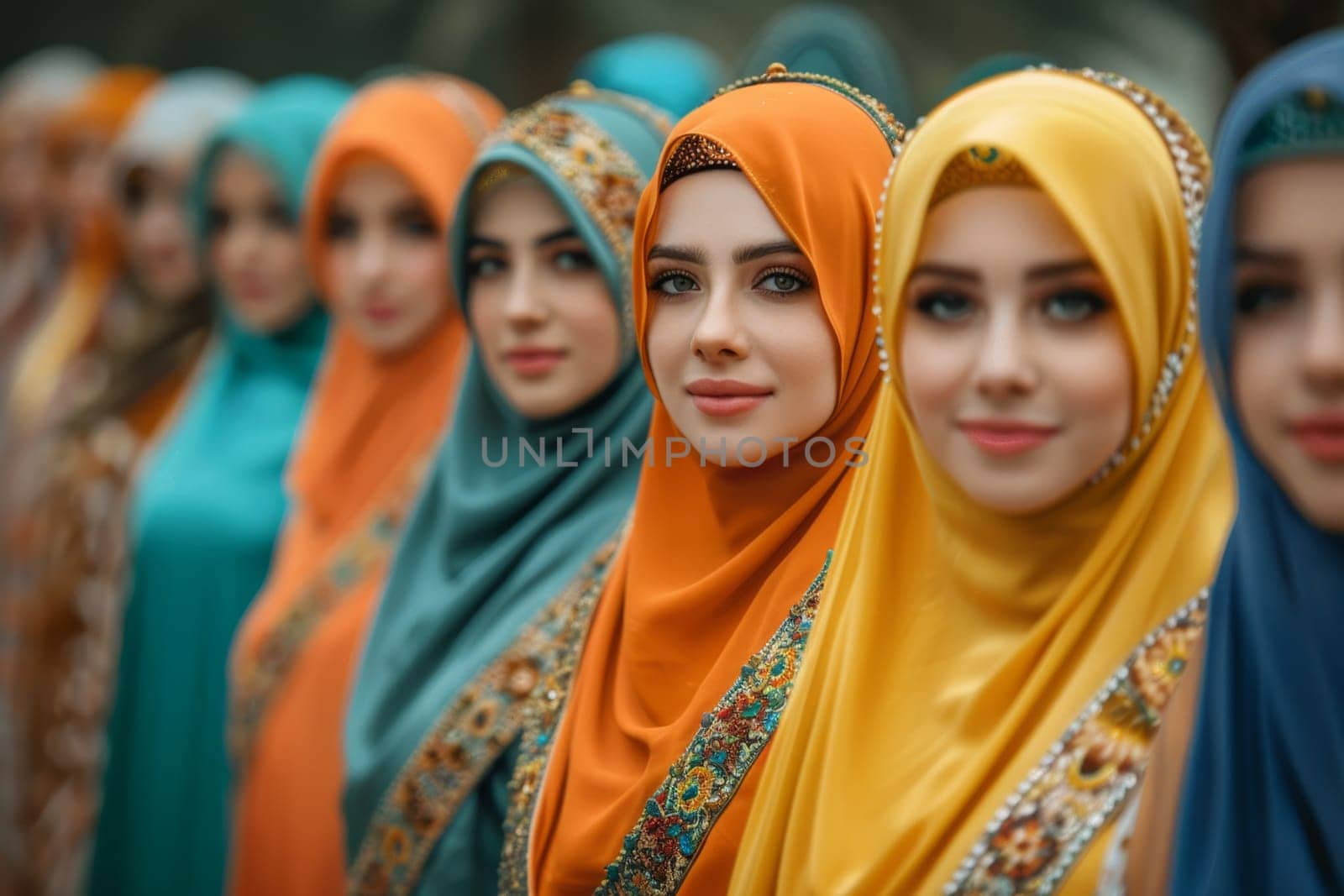 Young Muslim women on Eid al-Adha holiday by Lobachad