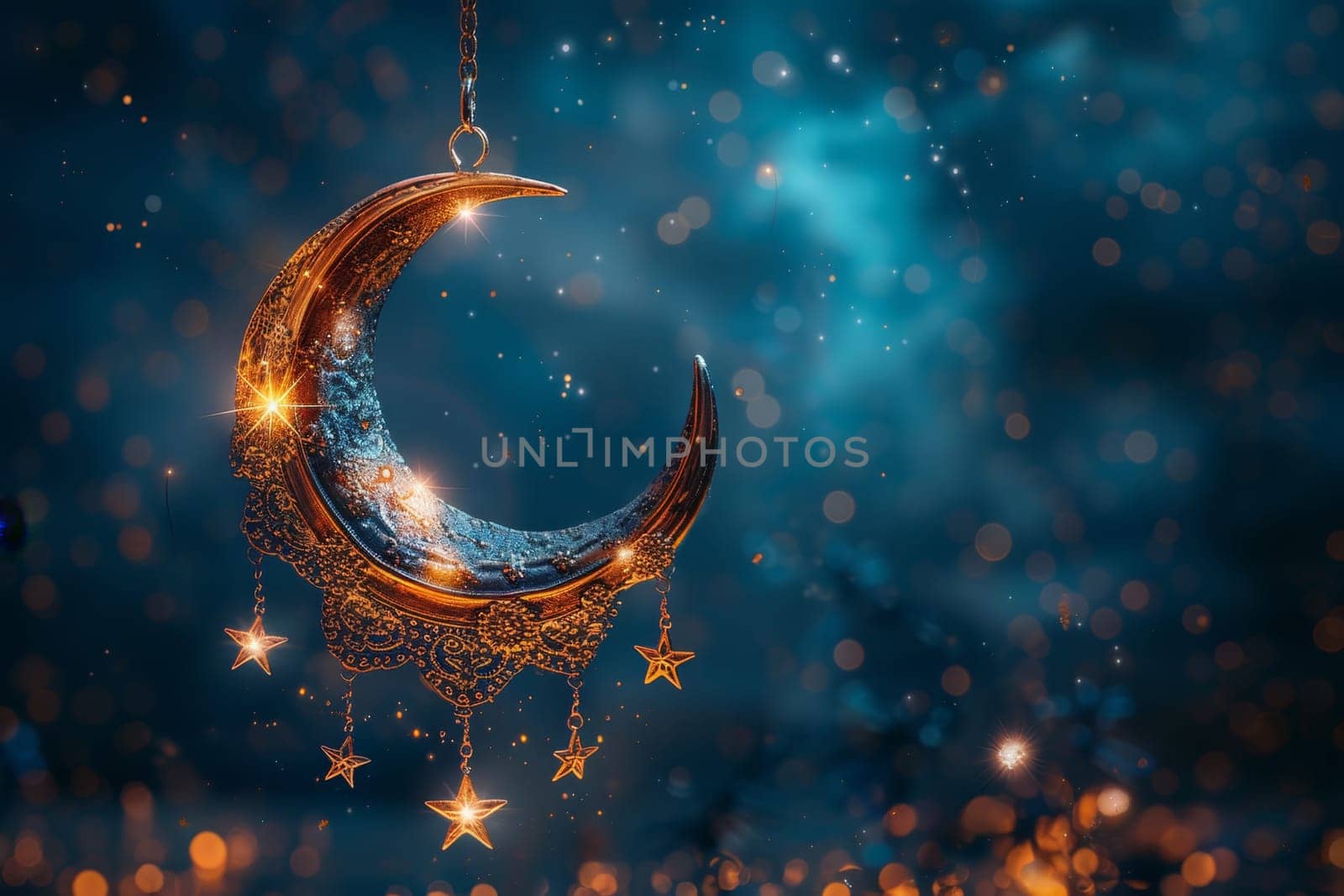 The symbol of the holy holiday of Eid al-Adha. A crescent moon and a star. The halal symbol.