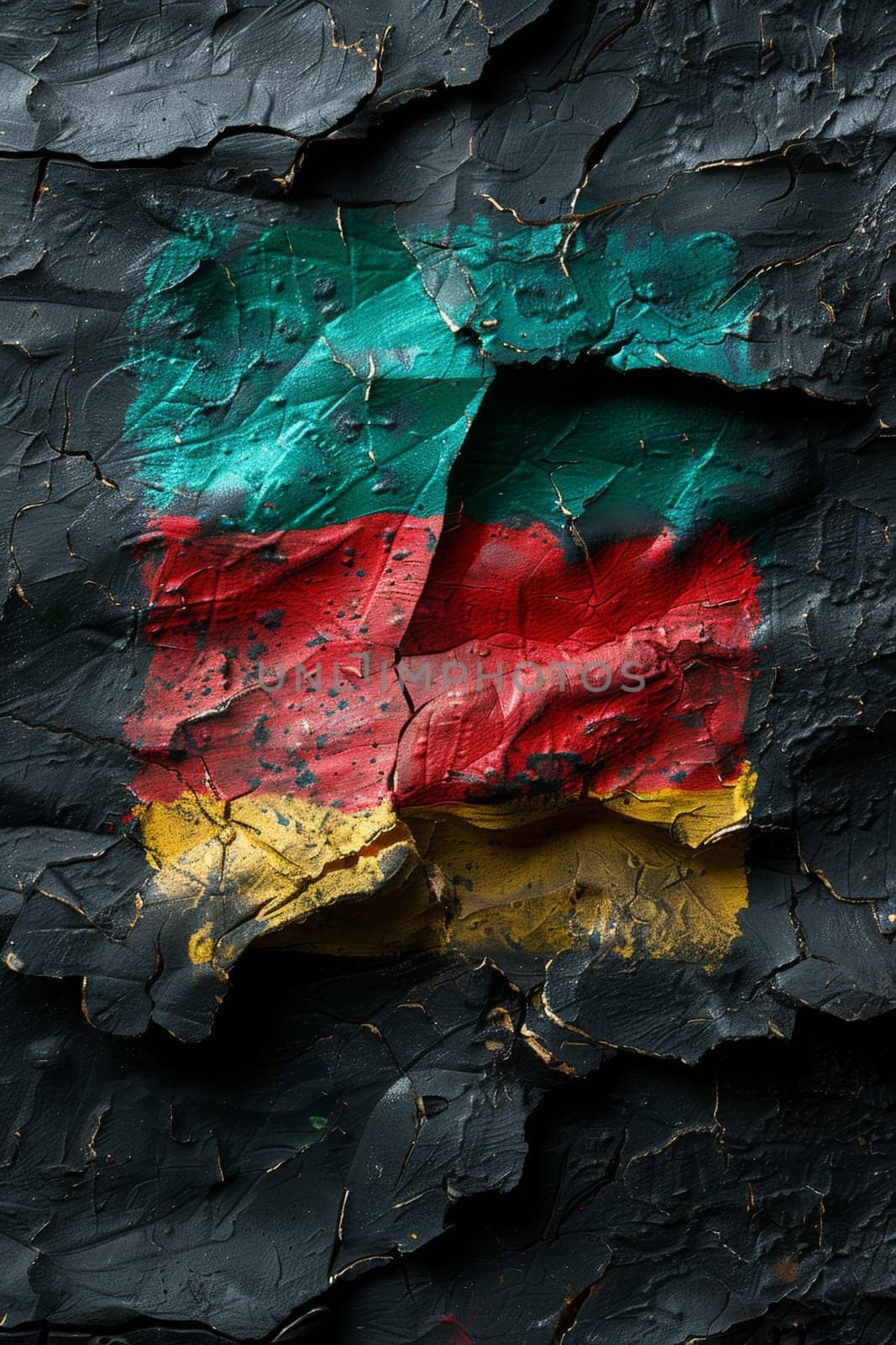 Background in African colors, yellow, green, red and black . Background symbolizing the abolition of slavery in the USA by Lobachad