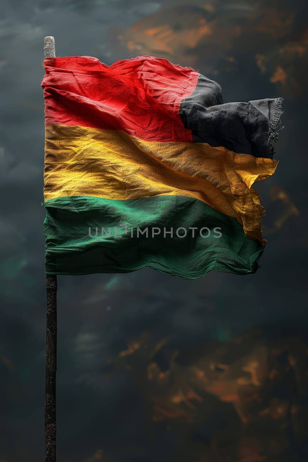 Background in African colors, yellow, green, red and black . Background symbolizing the abolition of slavery in the USA by Lobachad