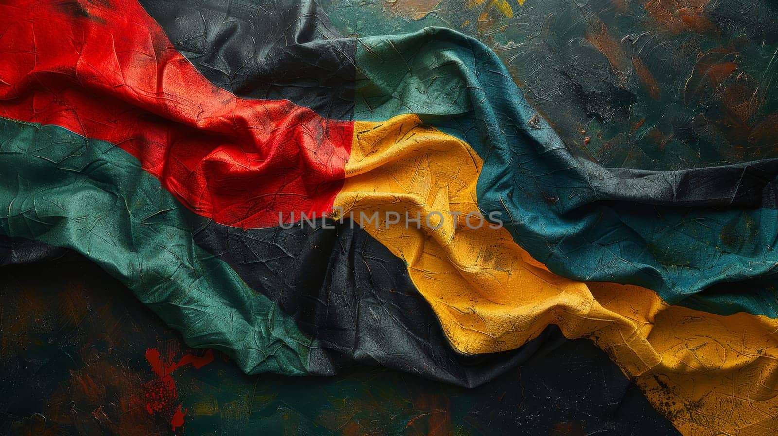 Background in African colors, yellow, green, red and black . Background symbolizing the abolition of slavery in the USA by Lobachad