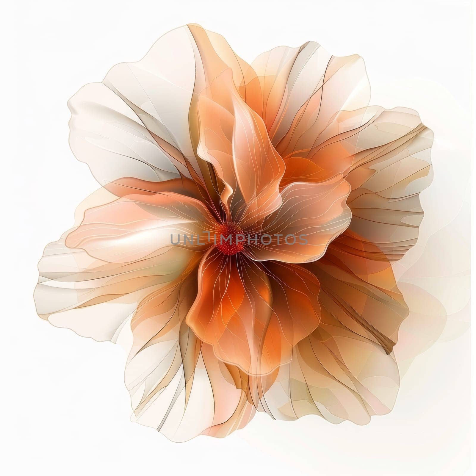 A magical flower bud with petals on a white background. Illustration.