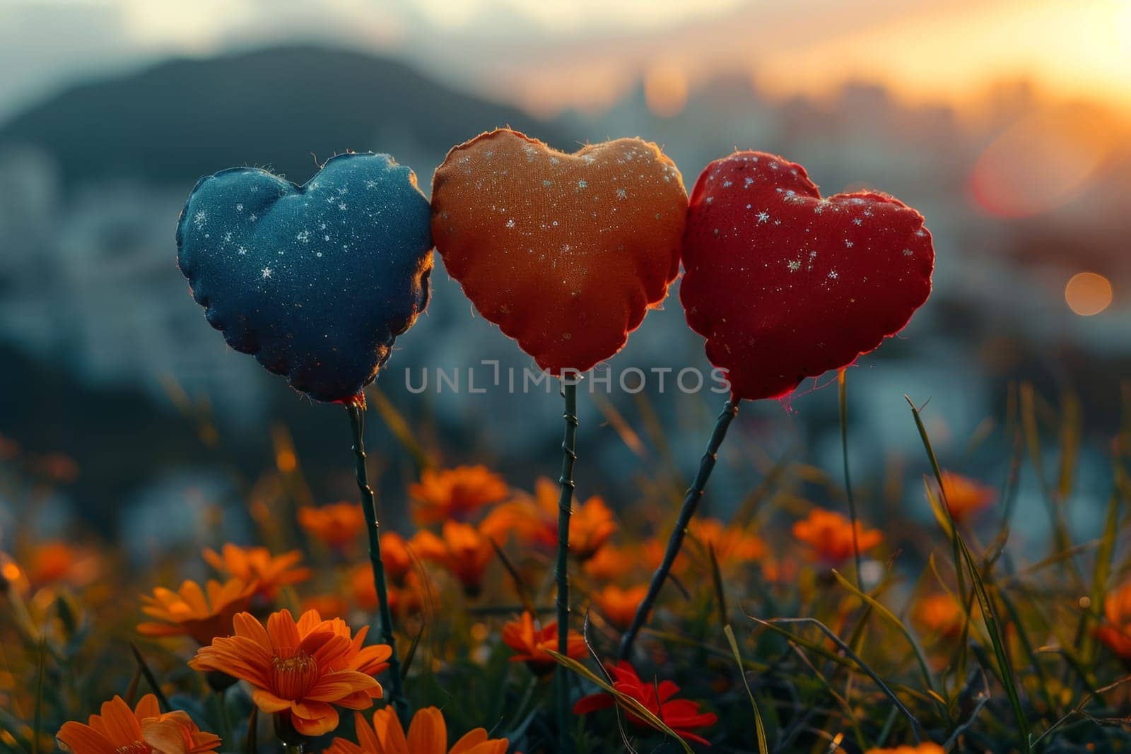 Feliz Dia Dos Namorados - Happy Valentine's Day in Brazilian Portuguese. Red loving hearts dedicated to the holiday in Brazil on June 12th.