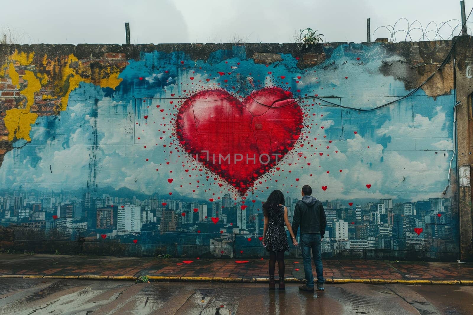 Feliz Dia Dos Namorados - Happy Valentine's Day in Brazilian Portuguese. Red loving hearts dedicated to the holiday in Brazil on June 12th by Lobachad