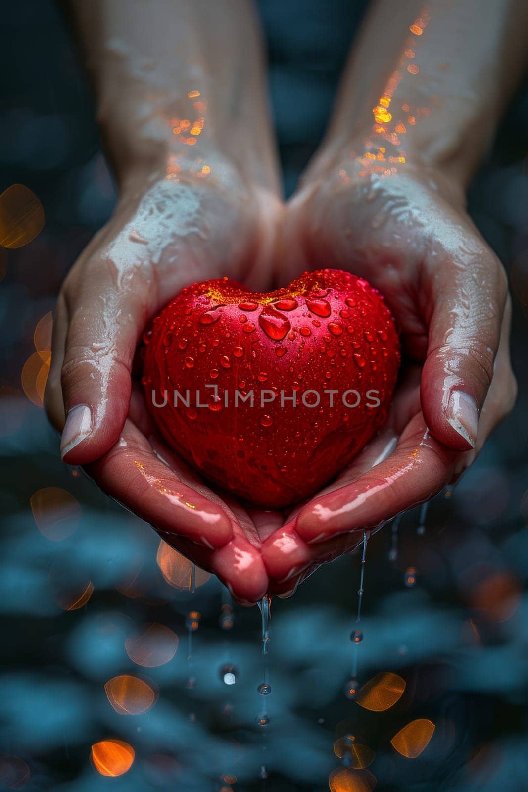 hands holding a red heart, medical insurance for the heart, Organ donation, World Blood Donor Day by Lobachad