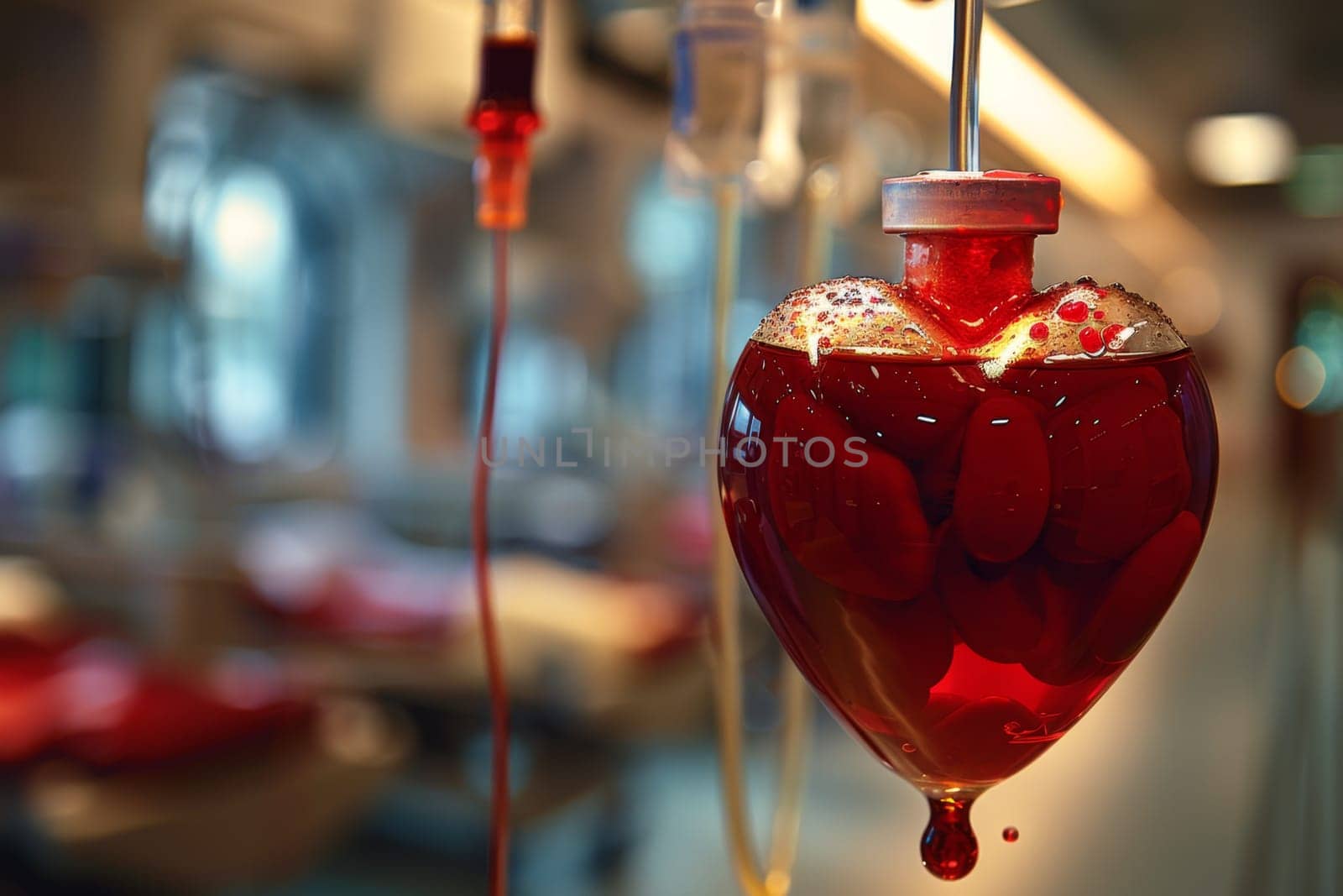 Every drop of blood counts. Drops of blood. The concept of World Blood Donor Day by Lobachad
