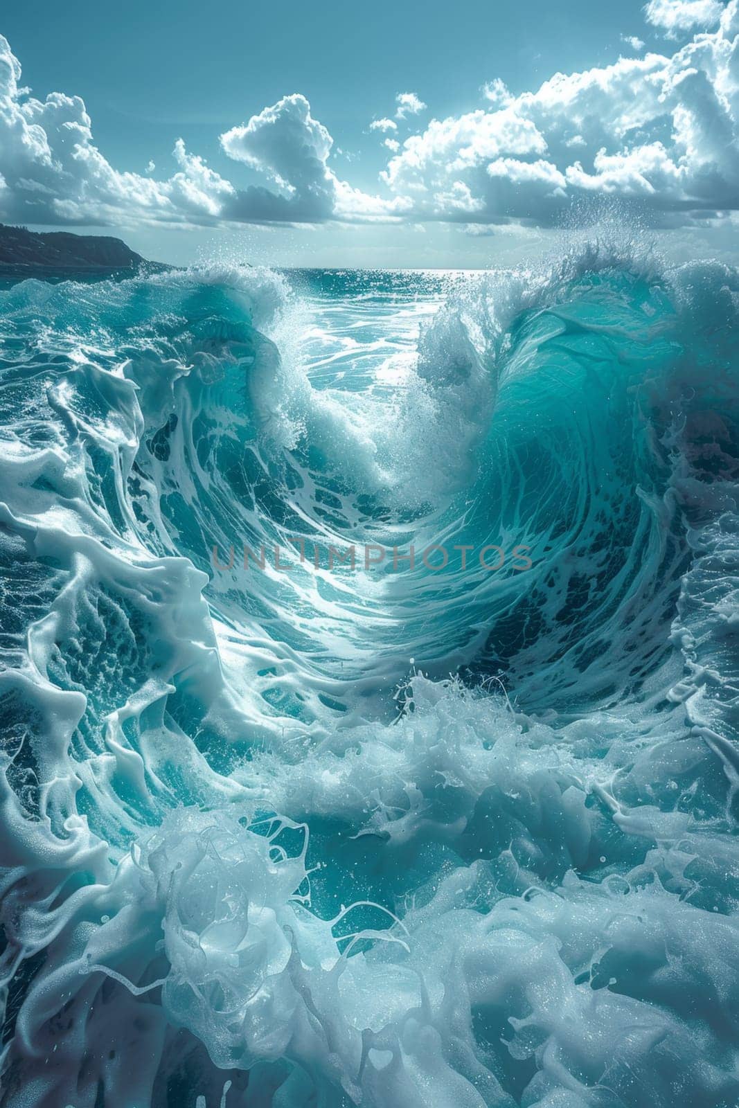 Sea waves. The raging ocean. World Oceans Day.