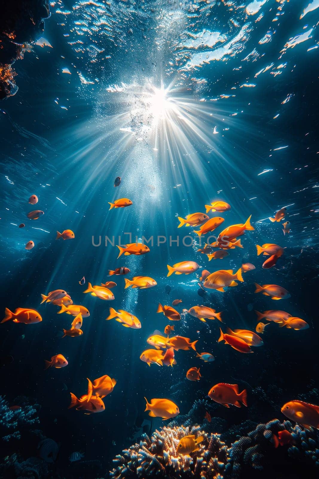 The underwater world. Animals of the underwater marine world. The ecosystem. World Ocean Day.