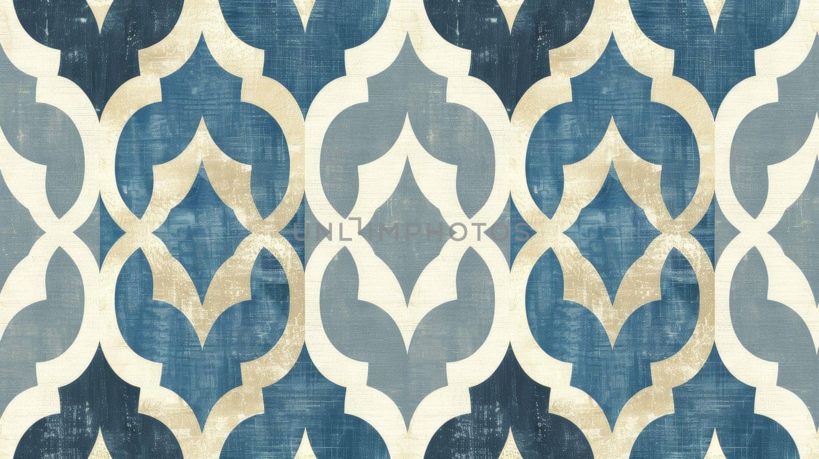 A blue and beige pattern with a repeating design