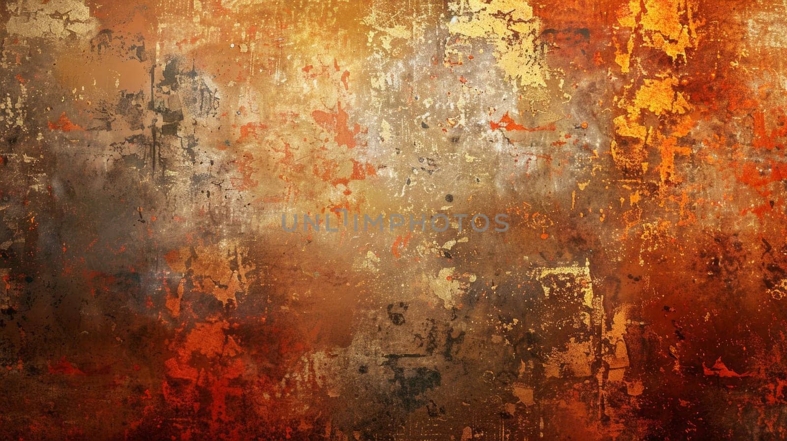 A painting of a wall with some graffiti on it