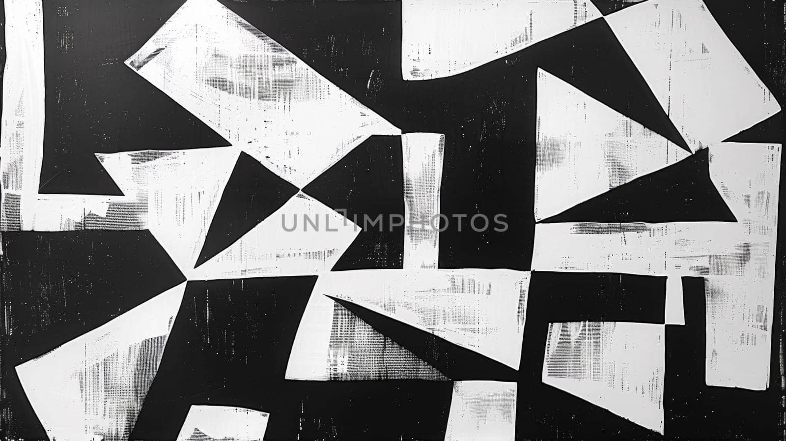 A black and white painting of a bunch of squares