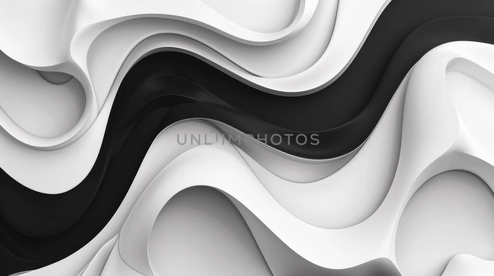 A black and white abstract background with wavy lines