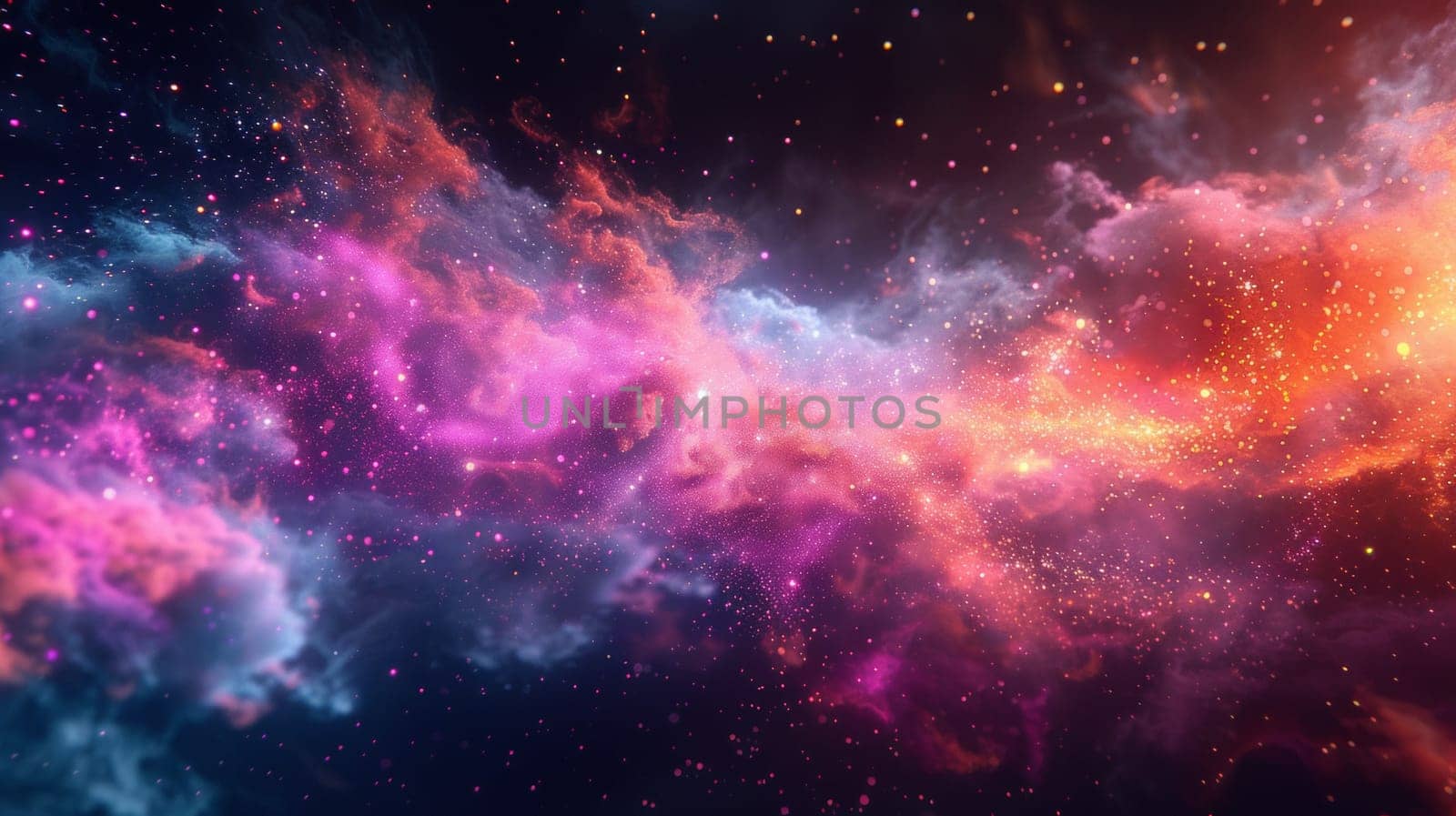A colorful cloud of stars and space dust in the sky
