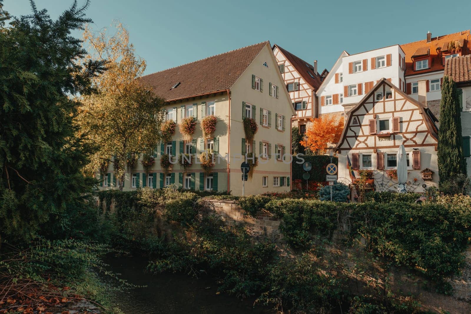 Old national German town house in Bietigheim-Bissingen, Baden-Wuerttemberg, Germany, Europe. Old Town is full of colorful and well preserved buildings. by Andrii_Ko