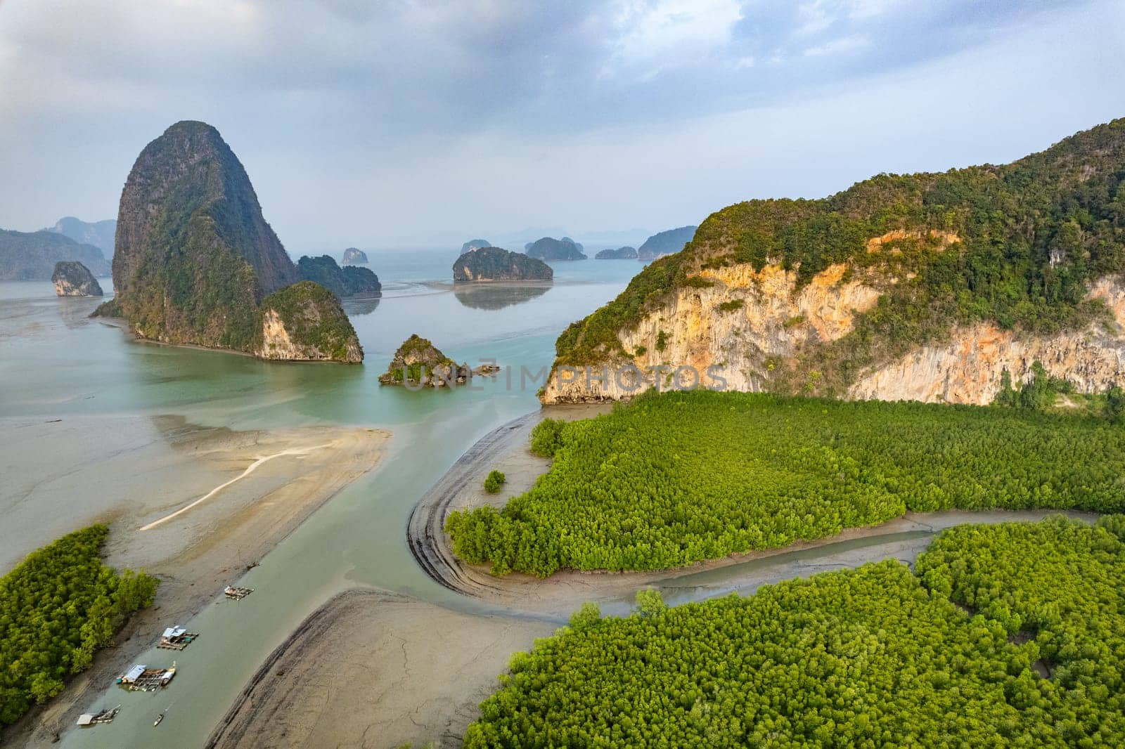 Samet Nangshe viewpoint, view of Koh Phra Wat Noi, in Phang Nga bay, Thailand by worldpitou