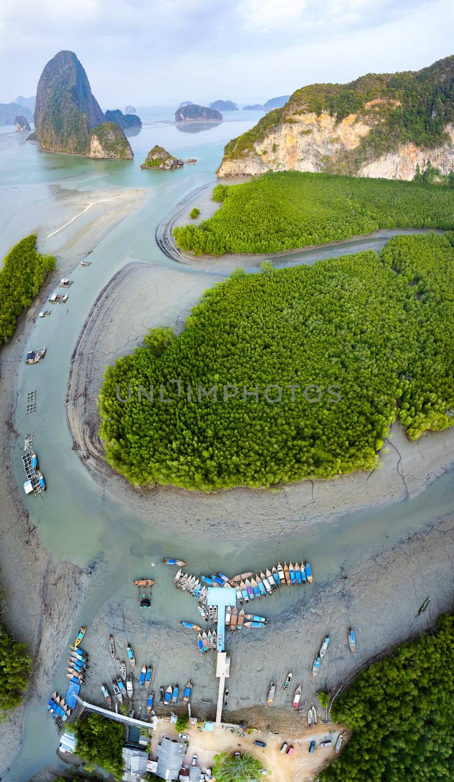 Samet Nangshe viewpoint, view of Koh Phra Wat Noi, in Phang Nga bay, Thailand, south east asia