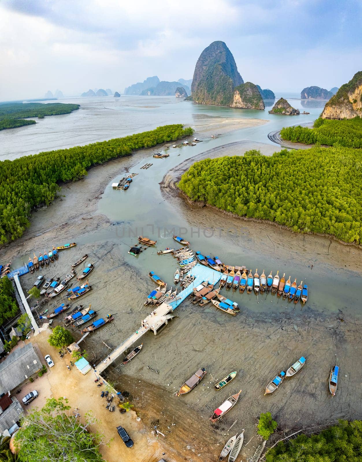 Samet Nangshe viewpoint, view of Koh Phra Wat Noi, in Phang Nga bay, Thailand, south east asia