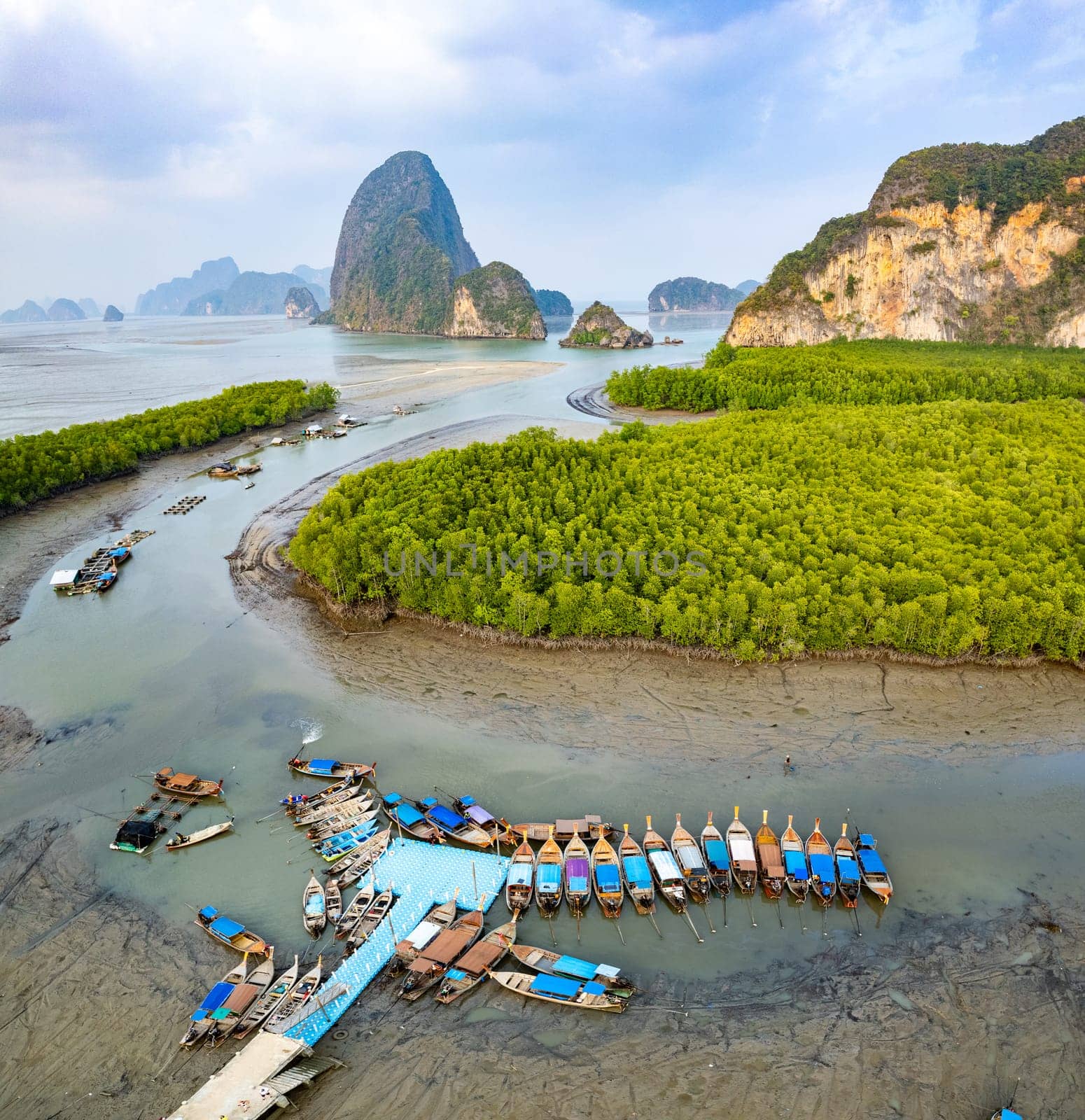 Samet Nangshe viewpoint, view of Koh Phra Wat Noi, in Phang Nga bay, Thailand by worldpitou