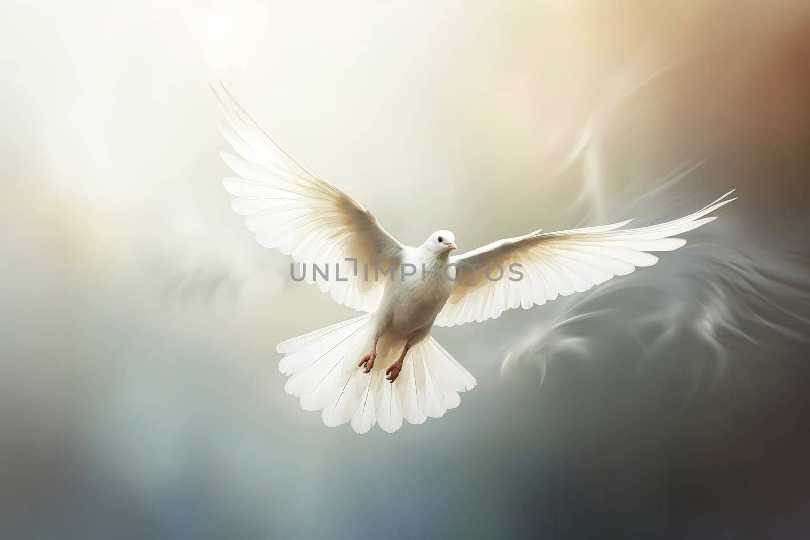a white dove symbolizes love and peace .generative ai by matamnad