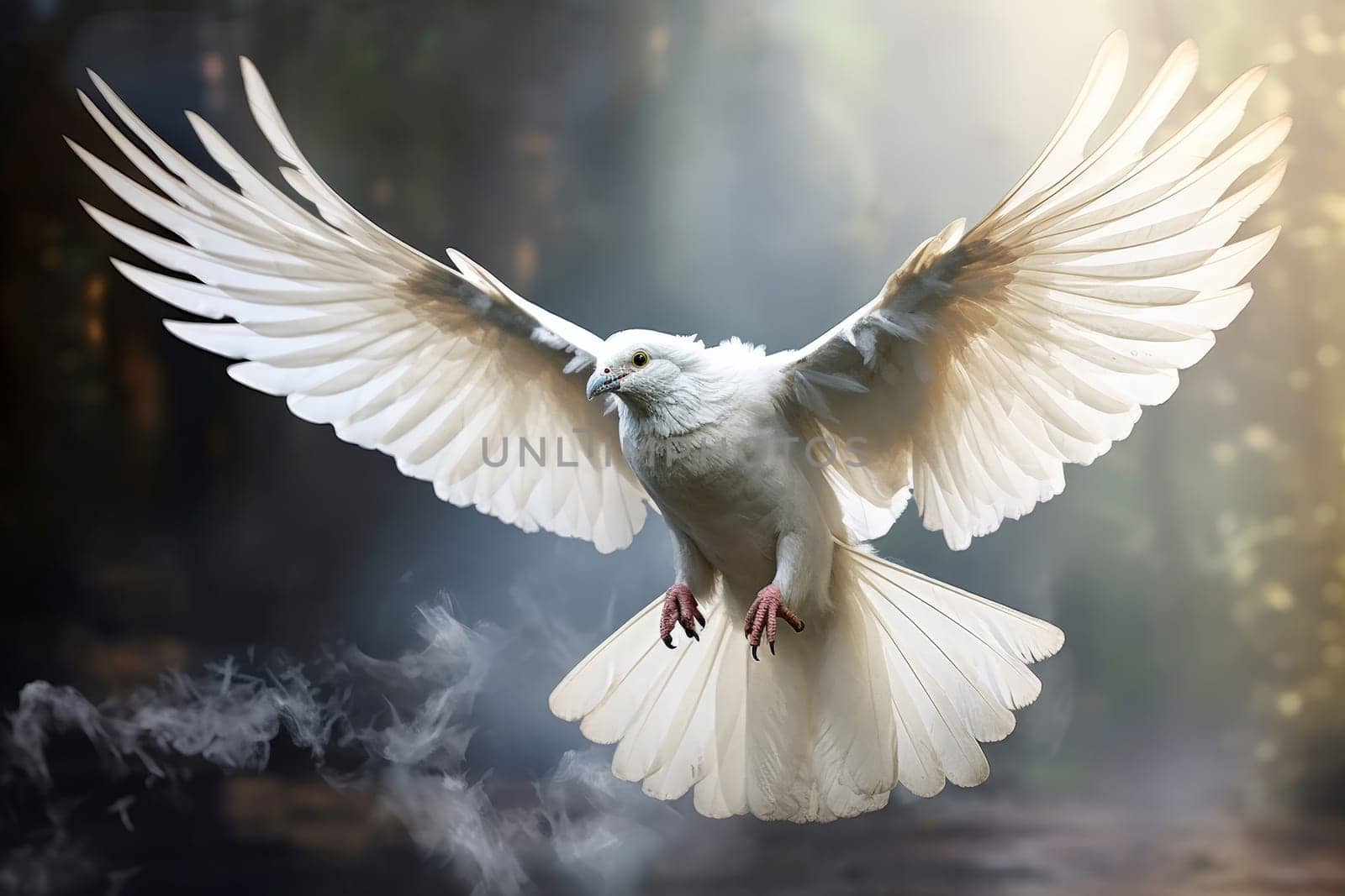a white dove symbolizes love and peace .generative ai by matamnad
