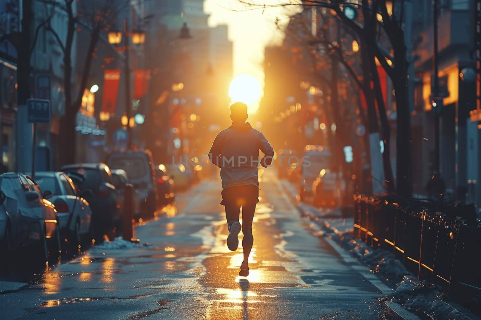 World Running Day. A group of people are running in nature.