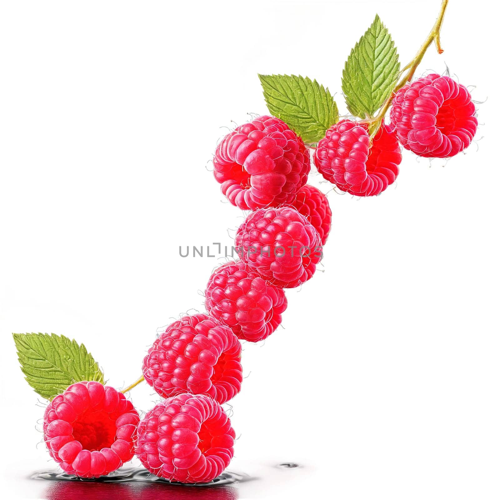 Raspberries plump raspberries forming a wave shape by panophotograph