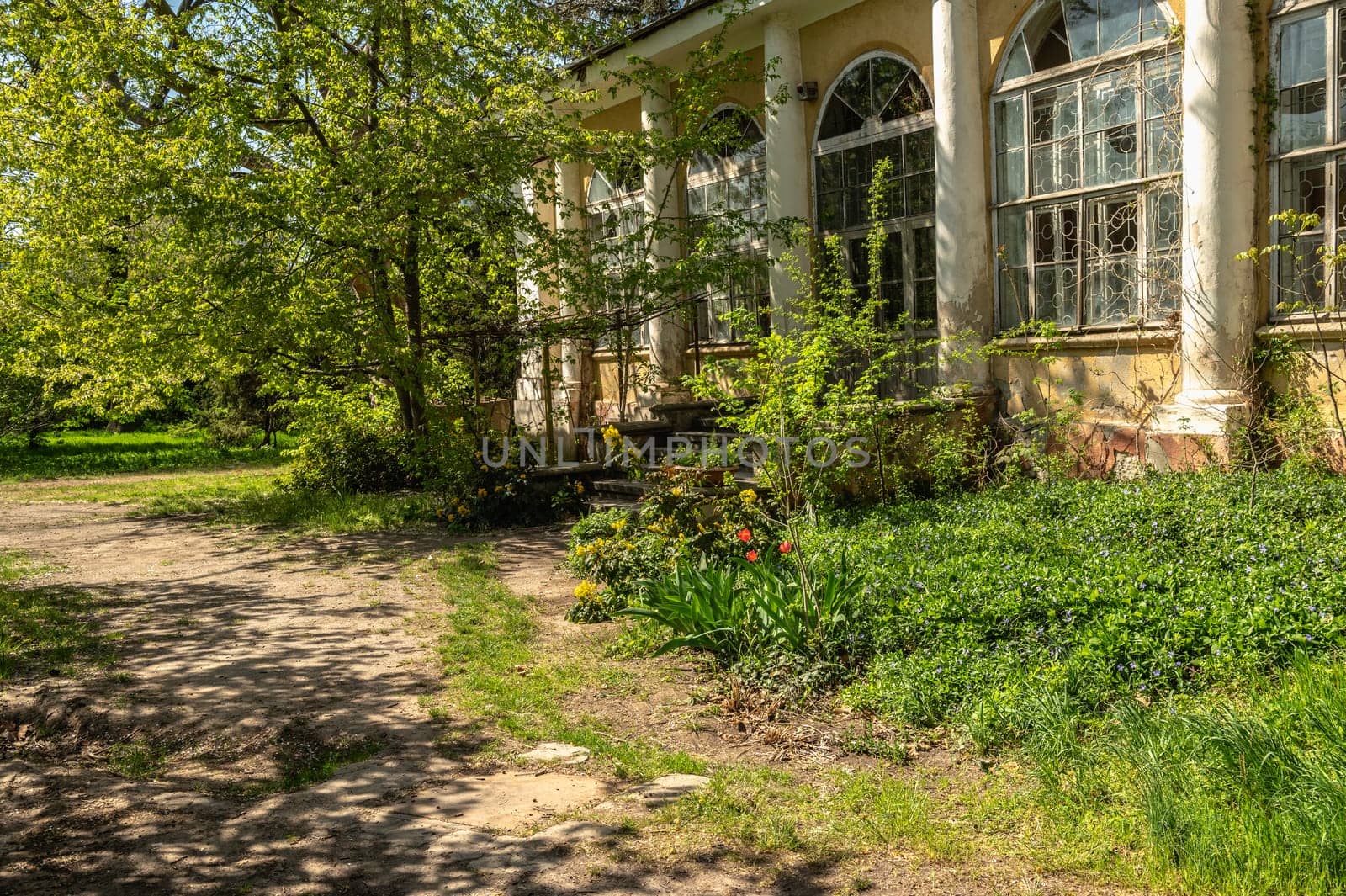 Old historical building in Odessa Botanical Garden in Ukraine by Multipedia