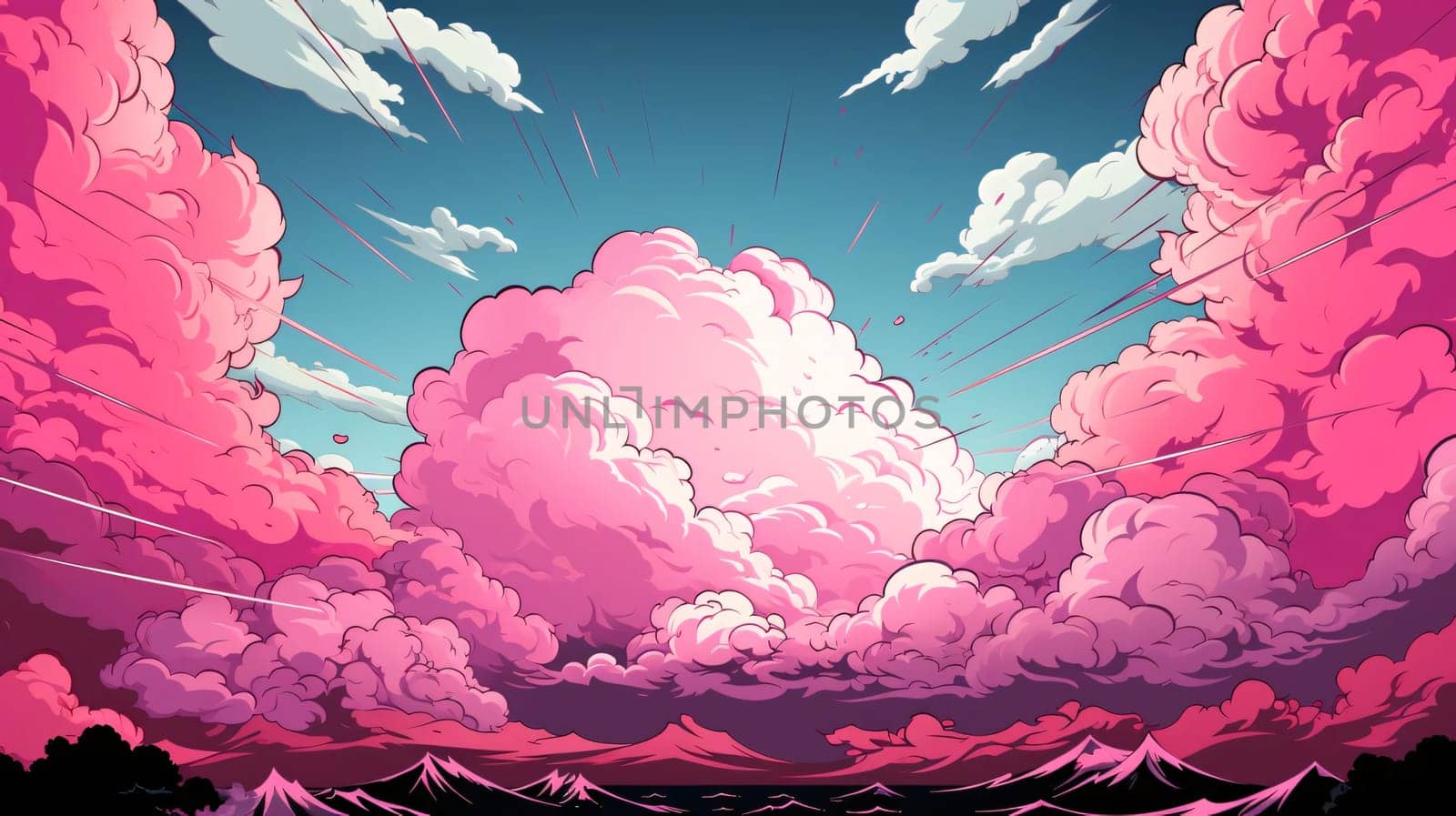 Banner: Vector illustration of a beautiful cloud in the sky. Cartoon style.