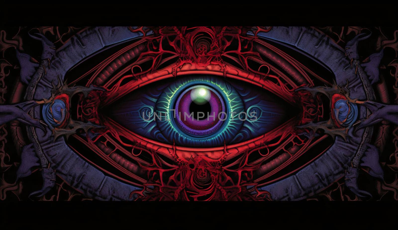 Eye in the dark, 3D illustration, computer generated images. by ThemesS