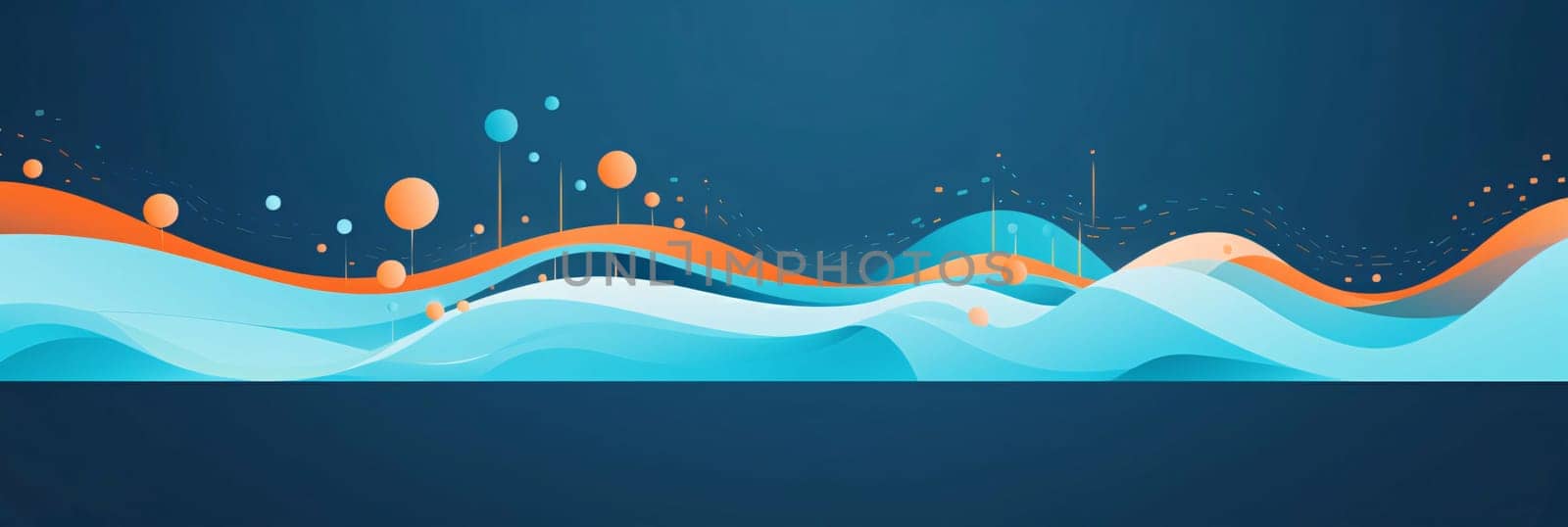 Abstract blue background with waves. Vector illustration. Can be used for wallpaper, web page background, web banners. by ThemesS