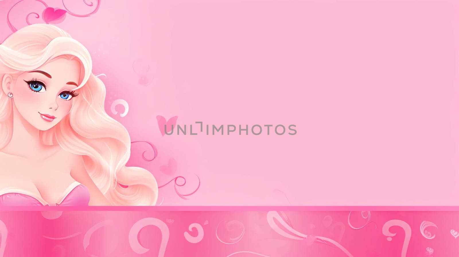 Valentine's day background with beautiful girl. Vector illustration. by ThemesS