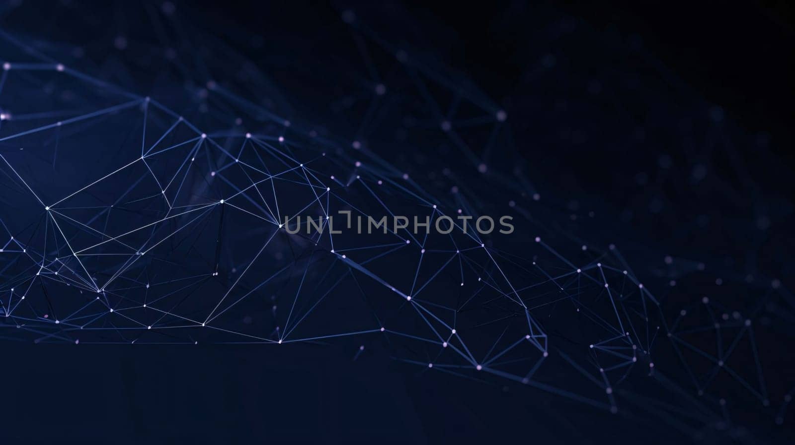 Banner: 3D rendering of abstract futuristic digital background with connecting dots and lines