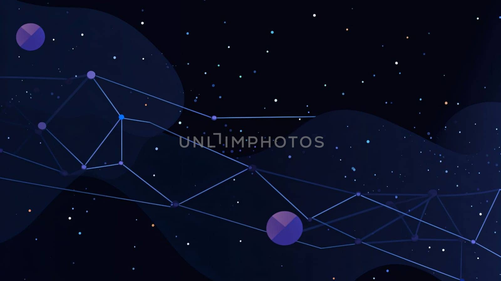 Banner: Abstract polygonal space low poly dark background with connecting dots and lines. Vector illustration.