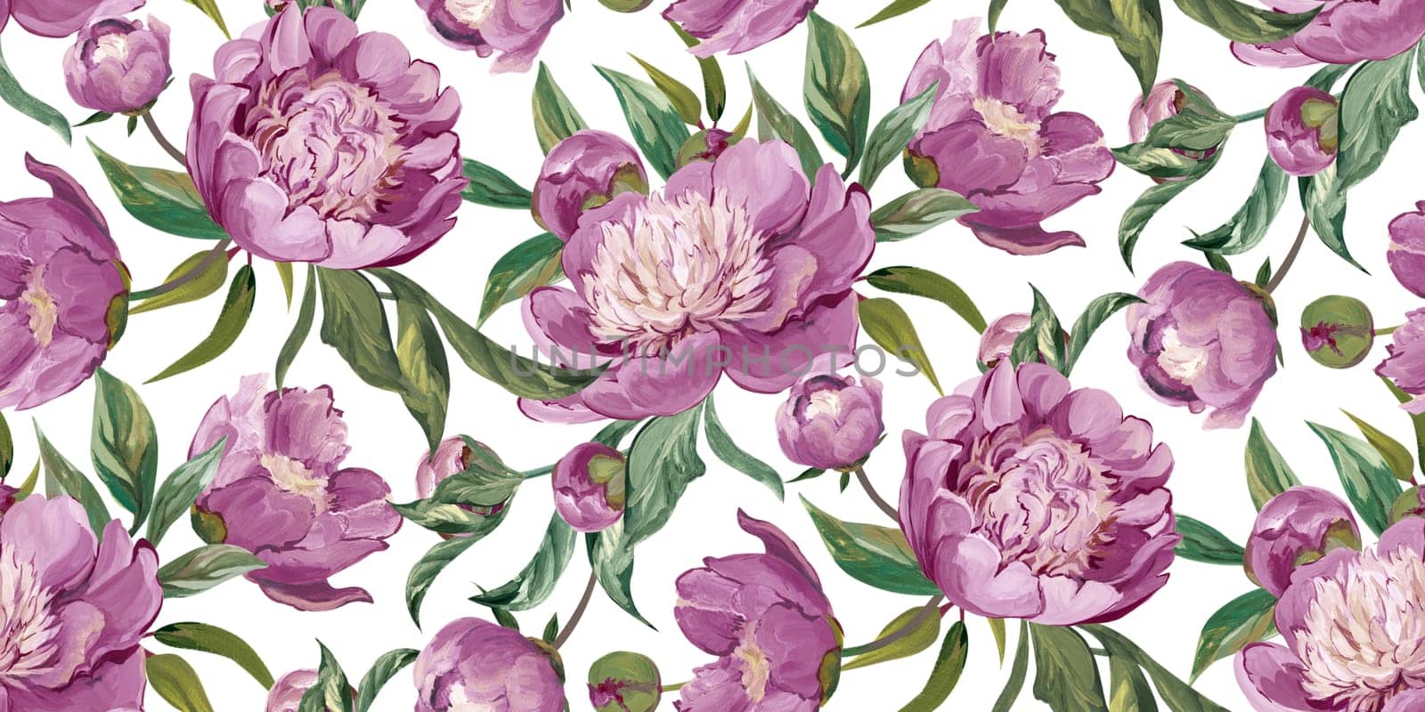 Spring seamless pattern with rose flowers and sakura blossoms for delicate home design