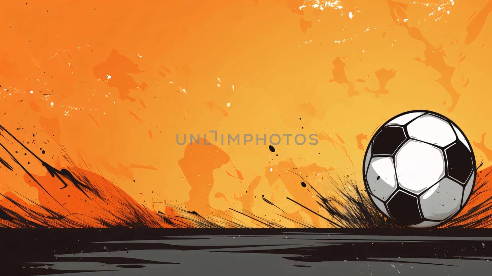 Banner: Soccer ball on grunge background with place for your text.