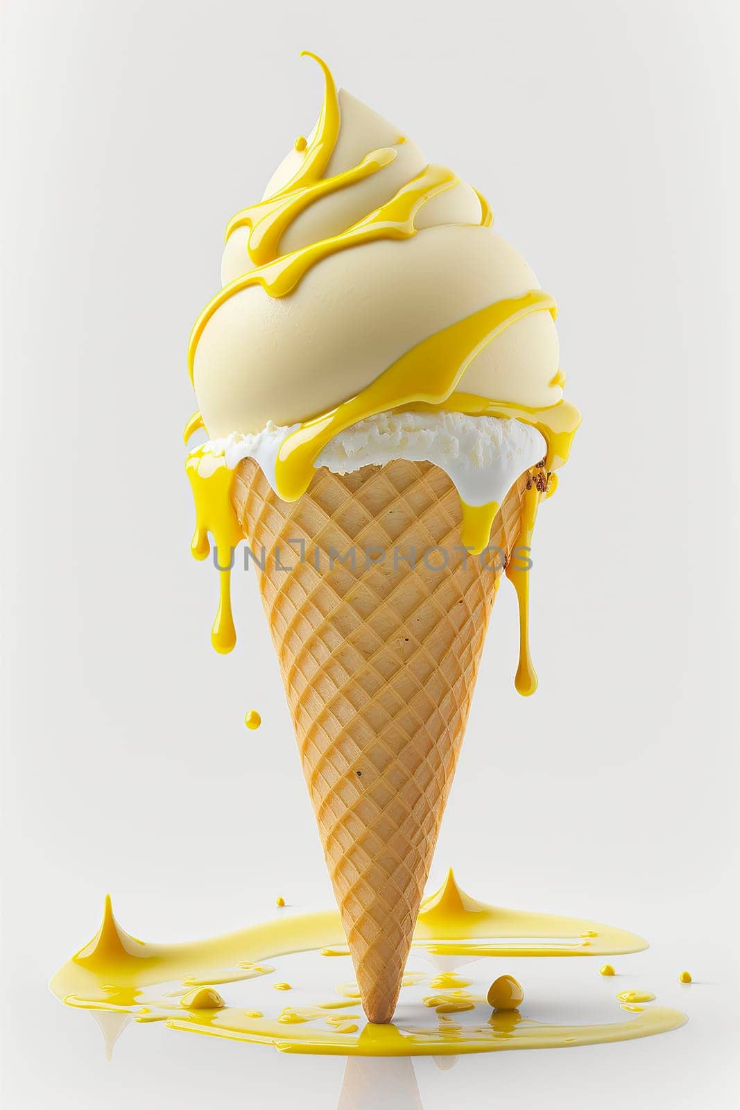 Ice cream cone isolate on white background. by yanadjana